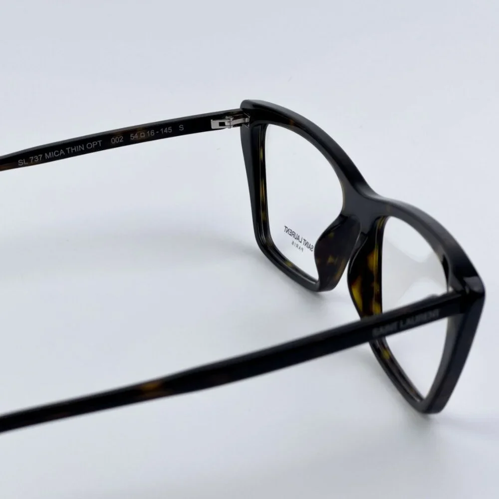 Saint Laurent SL737 MICA THIN OPT 002 BRAND NEW Eyeglasses Dark Havana Unisex